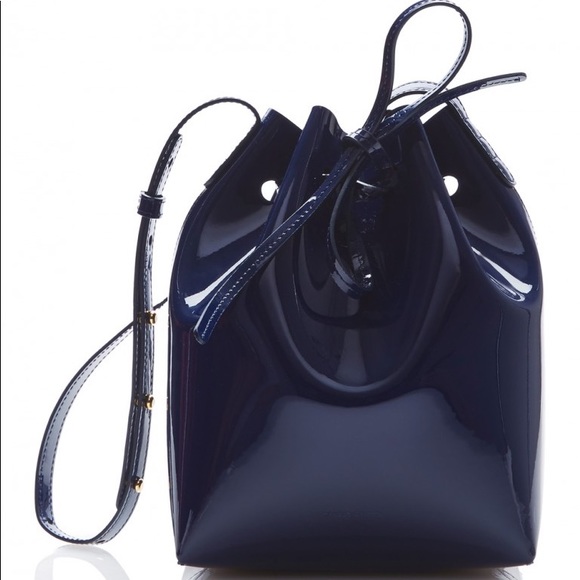 patent leather bucket bag